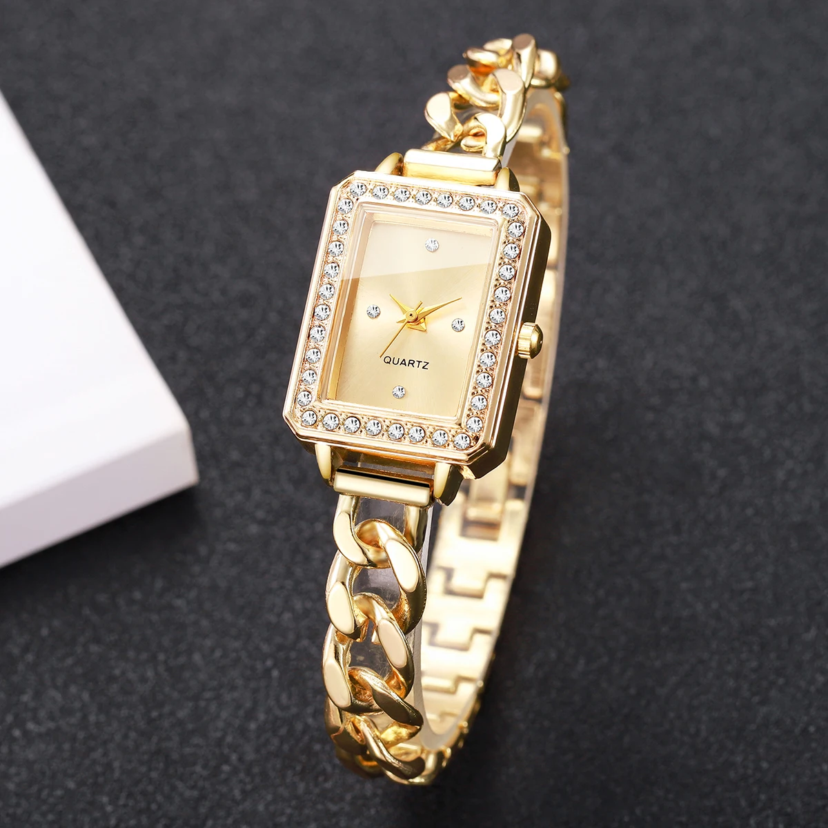 Elegant Rectangle Women Quartz Watch Fashion Bracelet Strap Ladies Wristwatch Reloj Mujer Girls Clock Gift(Without Box)