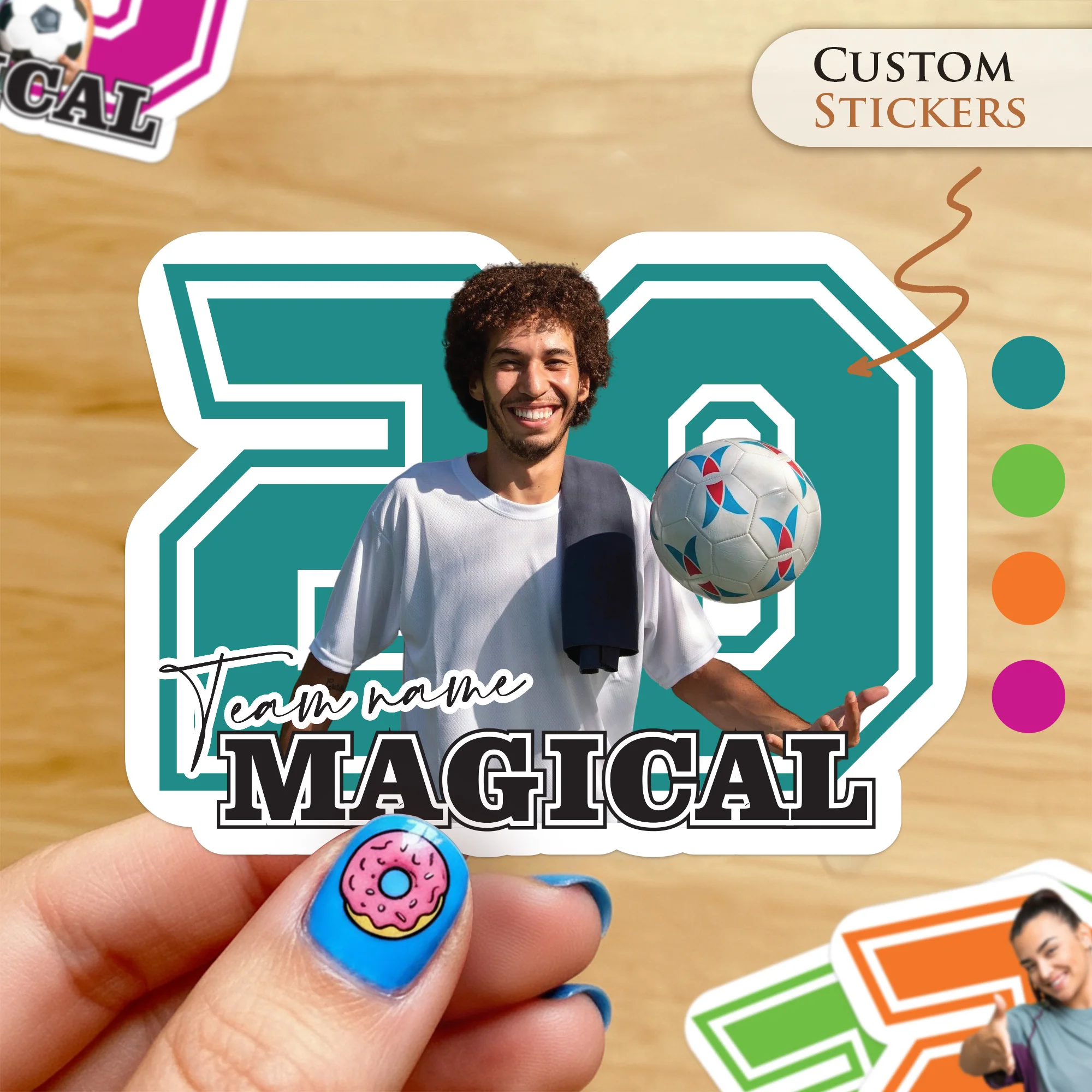 

Custom Stickers World Cup Stickers PVC Waterproof Die Cut Vinyl Personalized Soccer Stickers for Laptop Phone FIFA Fan Party