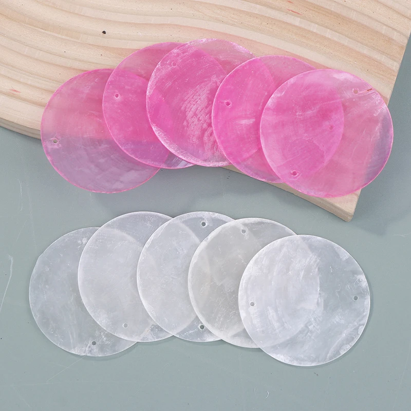 

20PCS 50mm Natural Shell Round Slices Ornaments DIY Mirror Shells Material For Home Lamps Wind Chime Pendant Accessories Craft