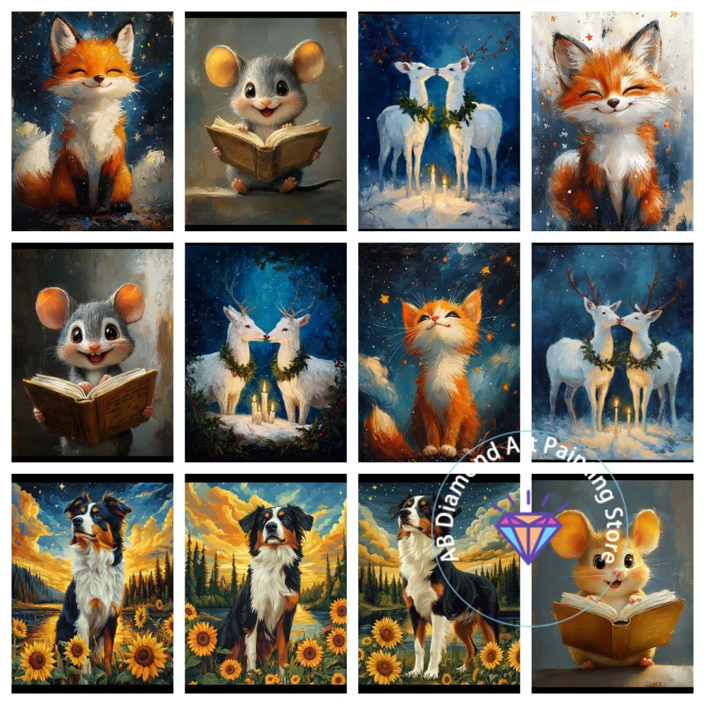 

Wild Animal AB Diamond Painting Kit Square Round Diamond 5D DIY Cross Embroidery Handmade Art Adult Exquisite Gift Home Decor