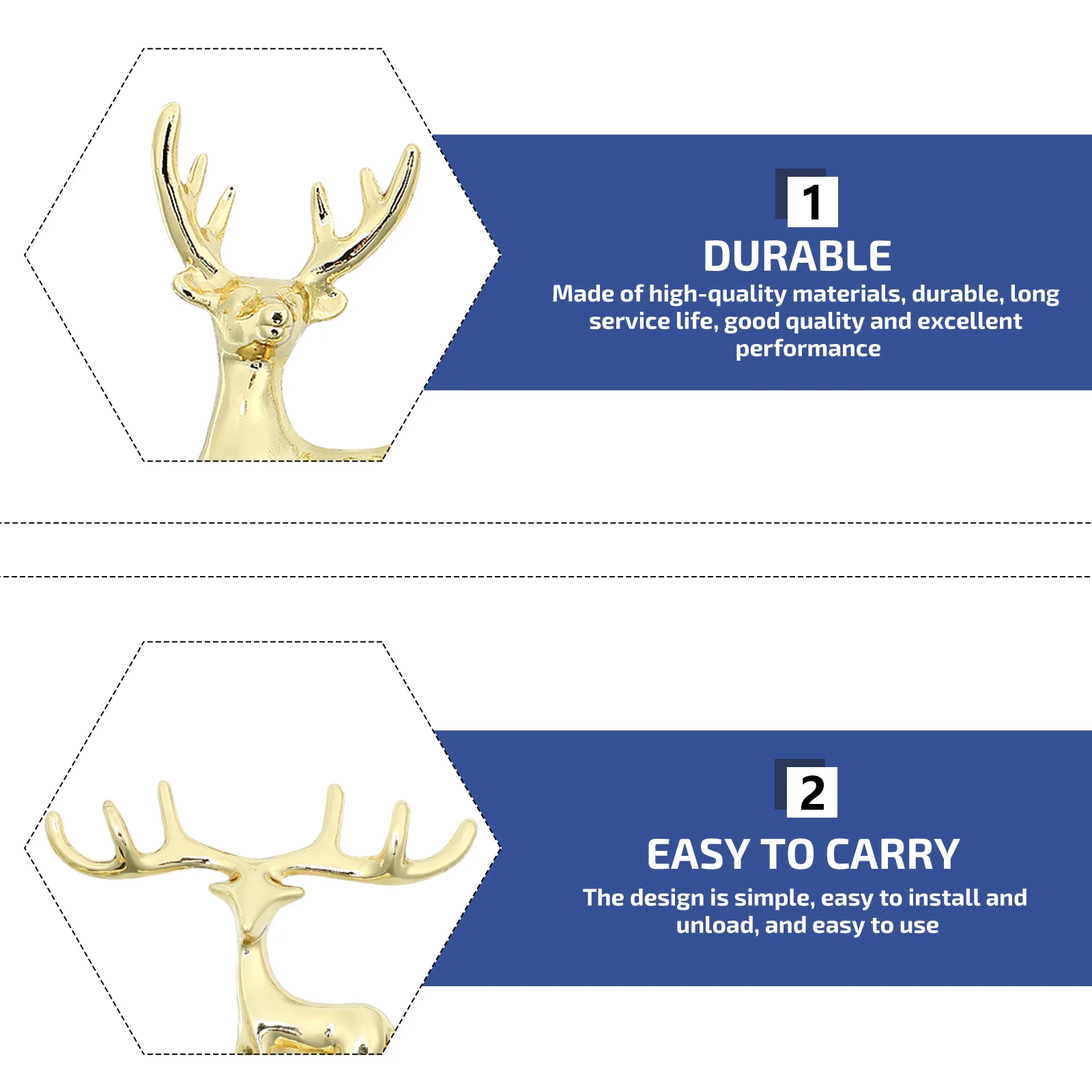 2 قطعة غطاء وعاء الأيائل الذهبية مقابض الإبداعية مقاومة للحرارة استبدال المقابض المطبخ تجهيزات المطابخ اكسسوارات مريح عموم غطاء السيطرة #5