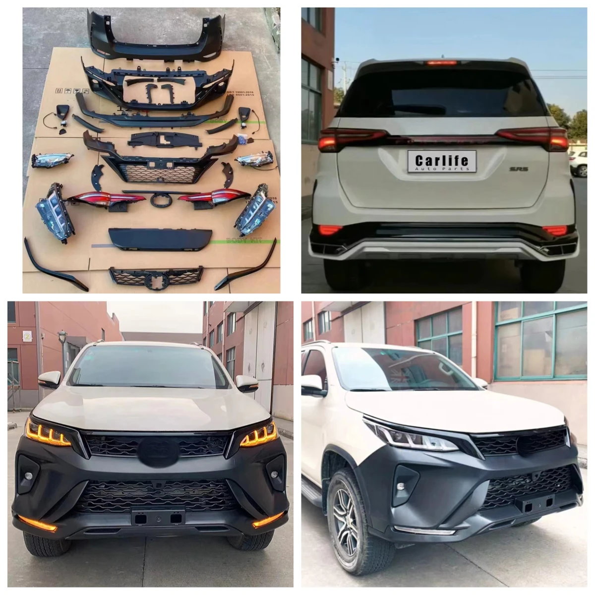 

Car Body Kits for toyota Fortuner 2016-2019 Upgrade 2021 Front Bumper Grille Headlights Rear Bumper Rear Lights