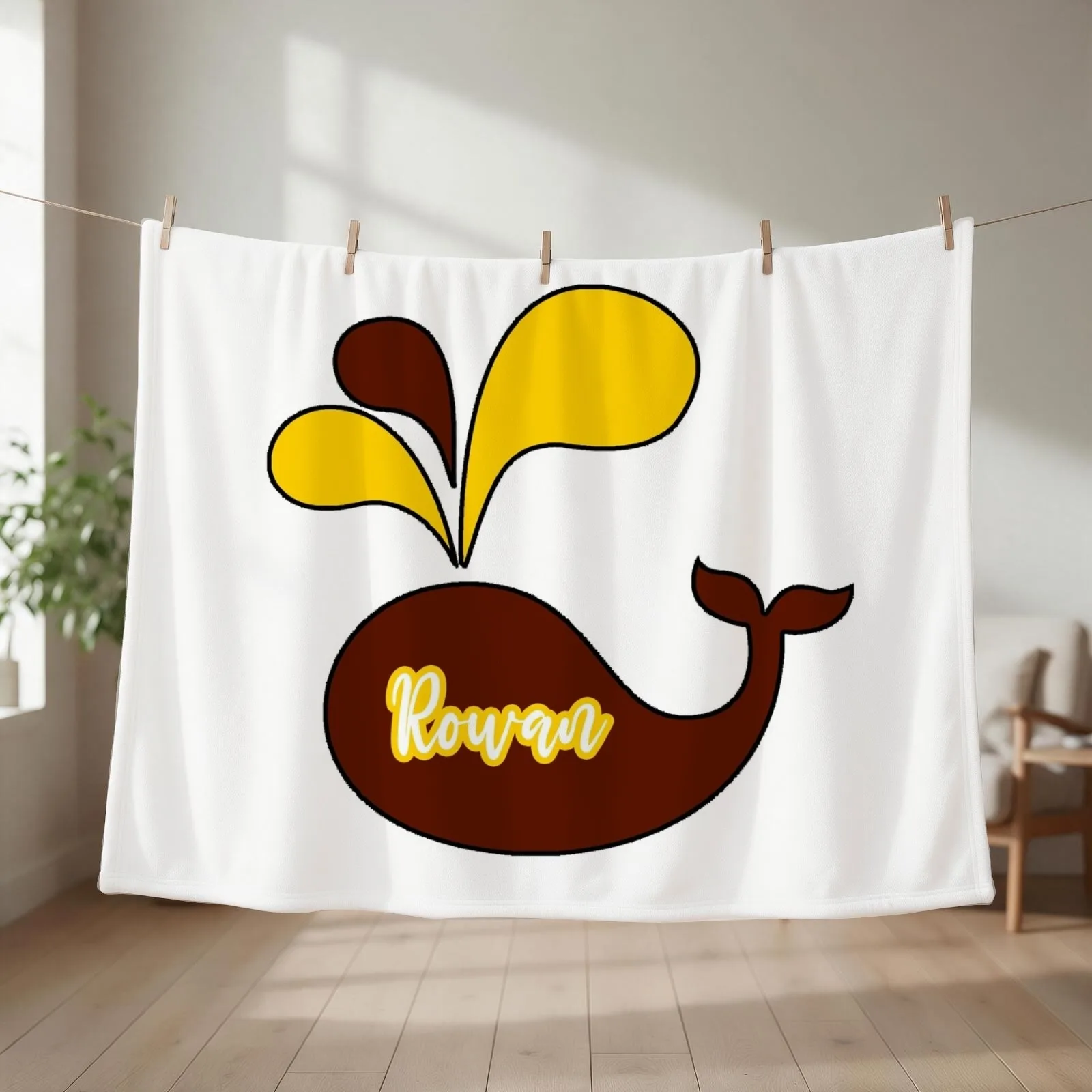 Rowan Whale Throw Blanket couch cozy soft plush fuzzy picnic outdoor blanket