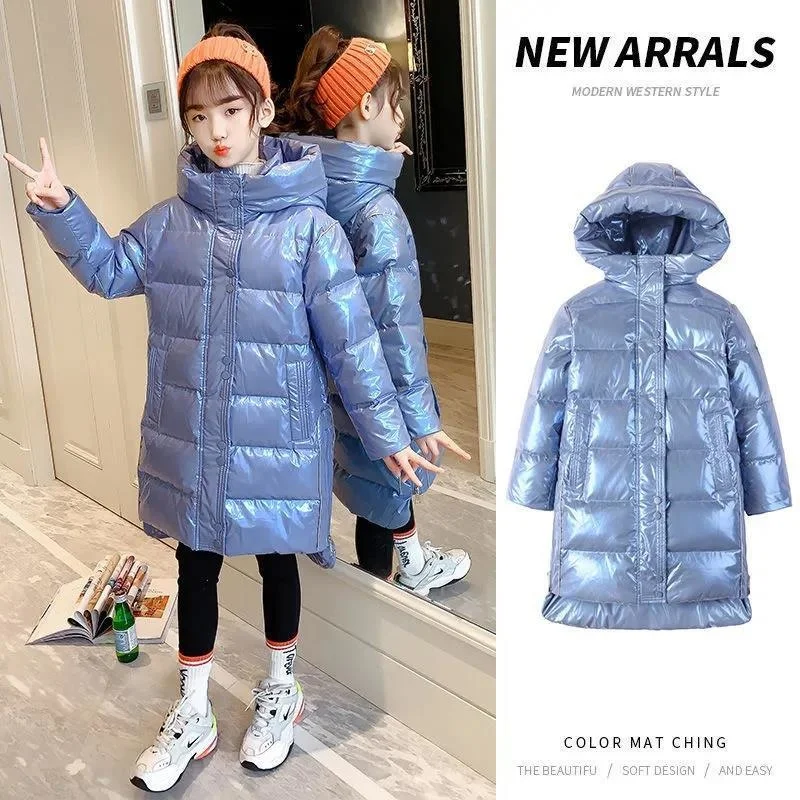 warm Girls New clothing Winter Jacket Kids Hooded Long Coat Outerwear Children Waterproof Clothes 4 6 8 10 12 Yrs parka snowsuit