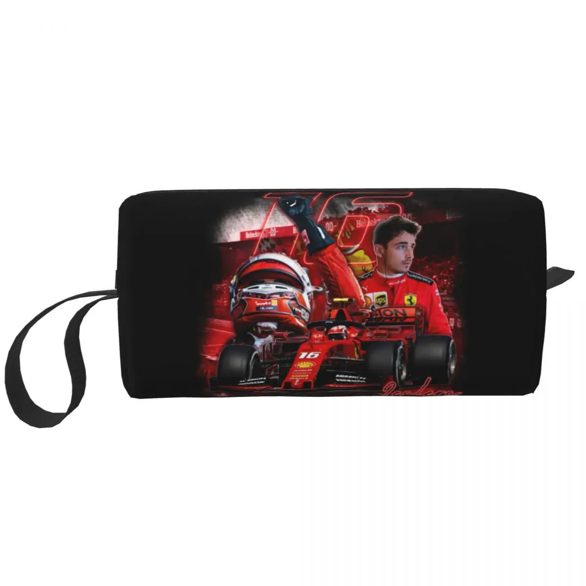 Custom Cute Charles Monaco Formula One Driver Leclercs borsa da toilette da viaggio borsa da trucco cosmetica da donna Beauty Storage Dopp Kit