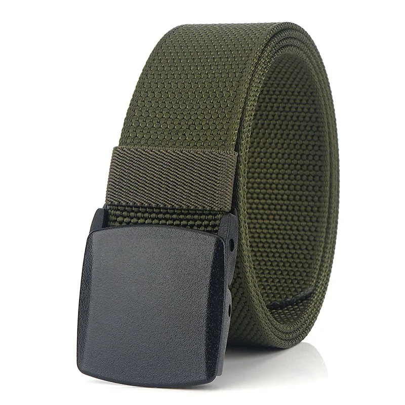 New Men's Canvas Automatic Buckle Smooth Buckle Wide Belt Casual Nylon Jeans Wide Belt Pants