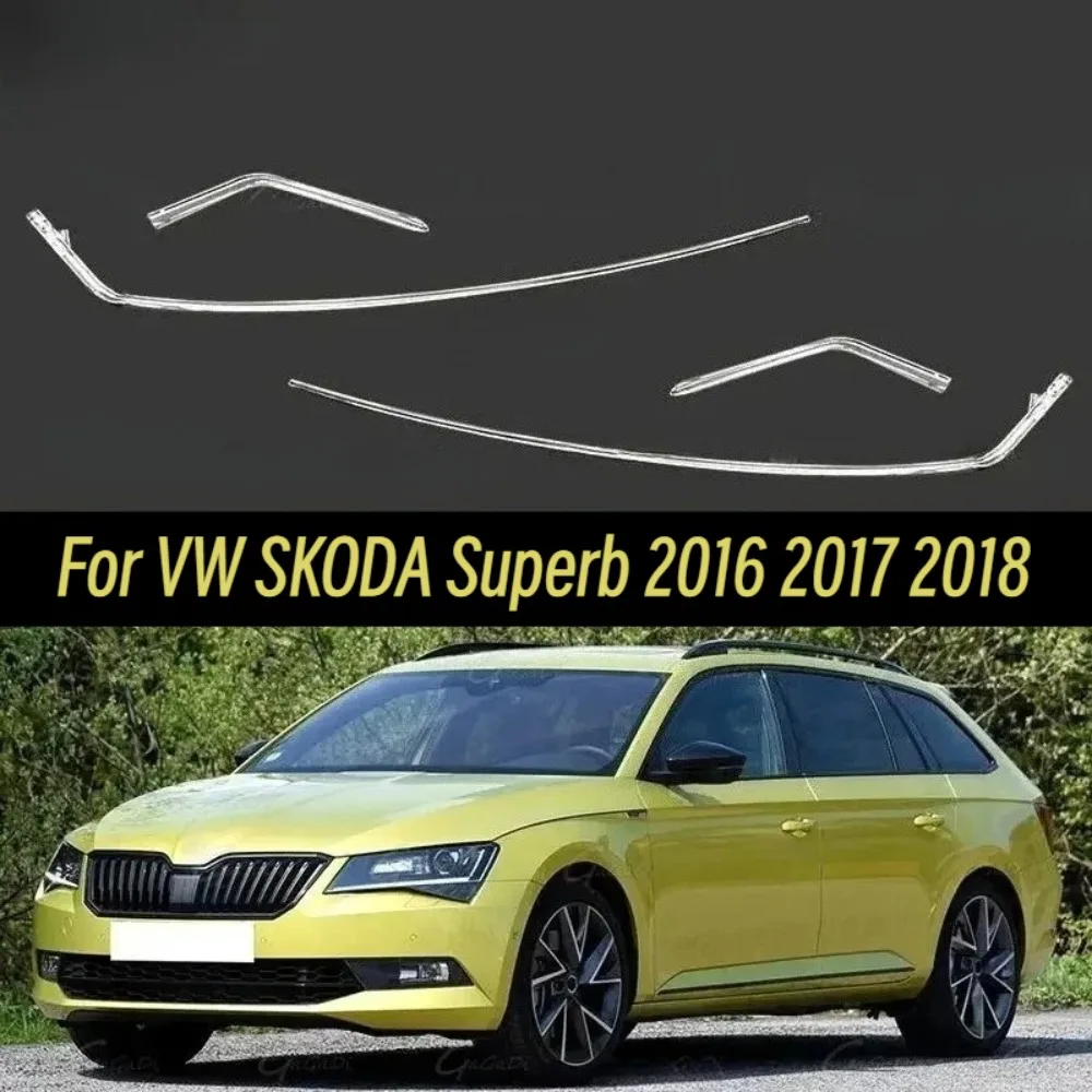 Headlight Led Drl Bars Tube Acrylic Light Lines Daytime Running Strip For VW SKODA Superb 2016-2018
