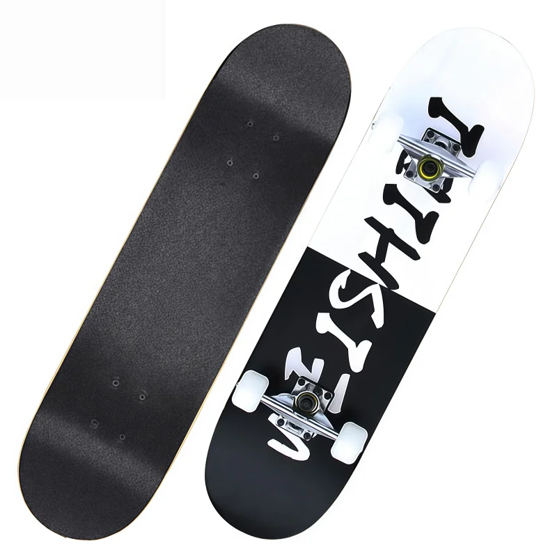 Pro Standard Double Kick Skateboard 80cm Maple Complete Beginner Skate Board Longboard for Adults Youths Kids Double Warped