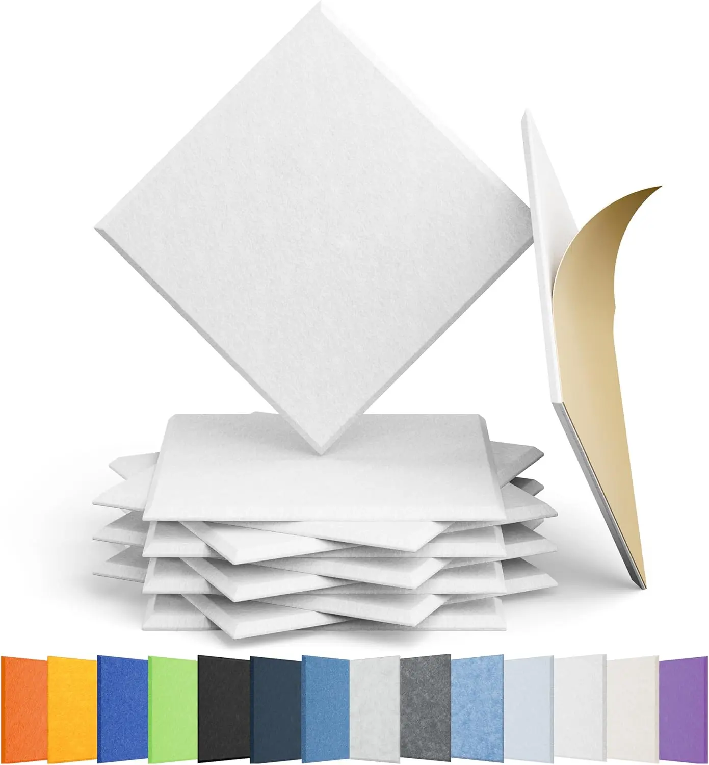 

Набор из 12 самоклеящихся акустических панелей, звукоизоляционная пена высокой плотности, квадратные элементы 12x12x0.4 дюйма для дома, офиса, студии