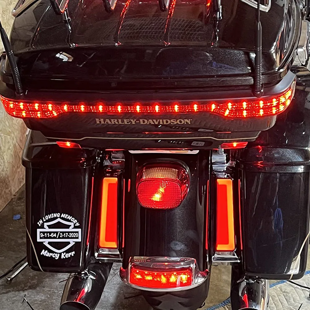 For 2014-Up Harley Touring Road Electra Glide CVO Limited FLHTKSE Motorcycle Accent Saddlebag Filler Inserts Support LED Lights