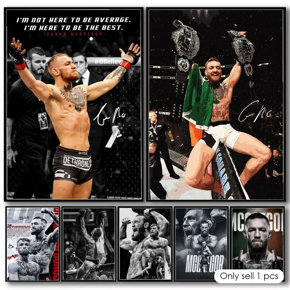 Póster decorativo de Boxer C-Conor M-McGregor, pegatinas artísticas de pared, impresión fotográfica de mural para decoración del hogar, sala de estar y pasillo