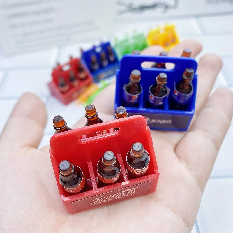 Miniature Food Toys Mini One Dozen Cola Small Beverage Bottle Models Supermarket Scene Decorations Doll House Toys Bjd Doll