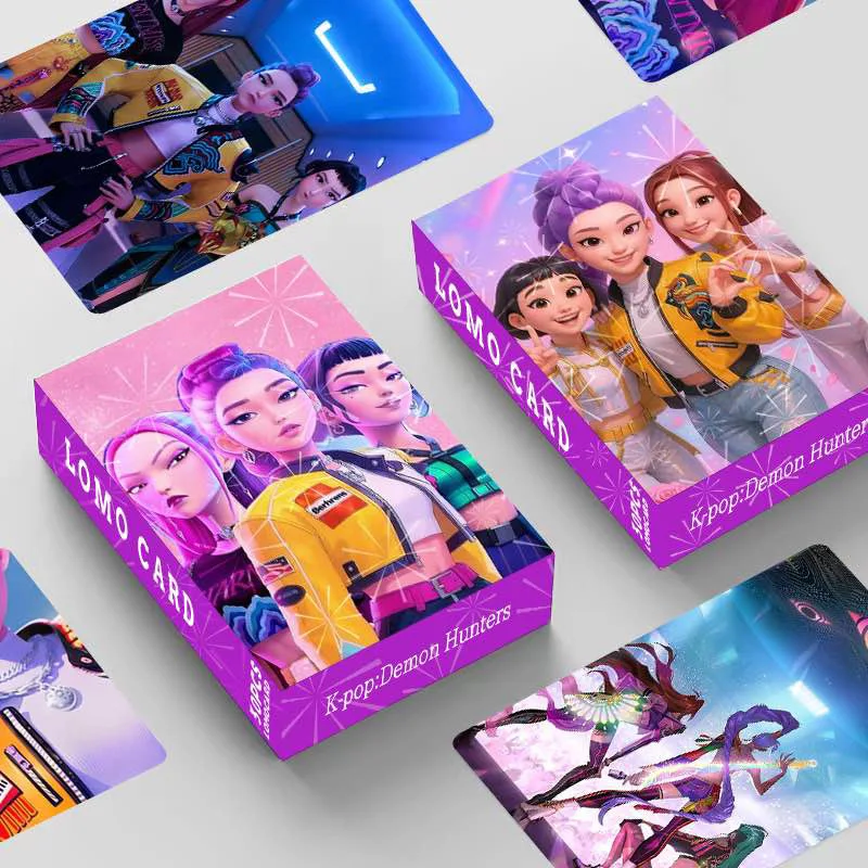 مجموعة بطاقات LOMO ثلاثية الأبعاد من Kpop Demon Hunters مكونة من 30 قطعة في صندوق، بطاقة صور أنيمي على الوجهين هدية لمحبي وجامعي Kpop