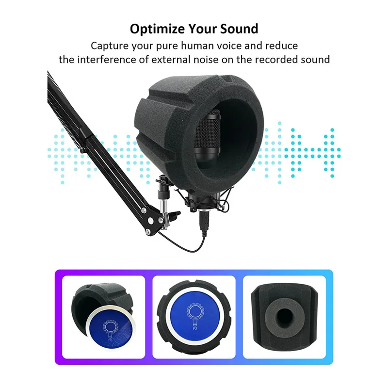 

Microphone Windscreen Foam Cover Filter Sound-Absorbing Cotton Sound-Proof Sponge Cover For Live Broadcast Microphone-B12B