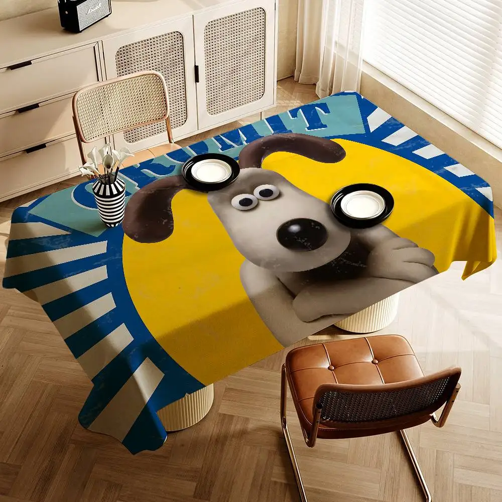 W-Wallace And G-Gromites Cartoon Tablecloth Home Dinner Party Cover Wedding Outdoor Party Cover Hotel Decoration Tablecloths