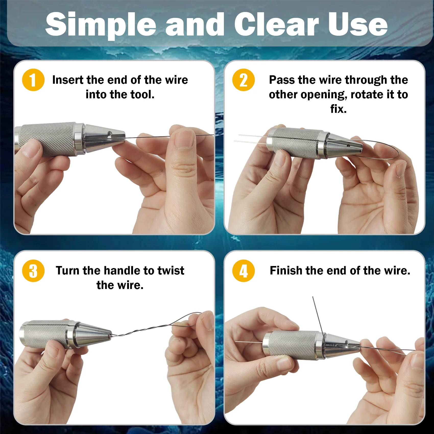 أداة صيد السمك المضادة للانزلاق من الألومنيوم من Aventik، أداة تويست سلك Haywire أحادية لصنع أدوات زعيم سلك الصيد