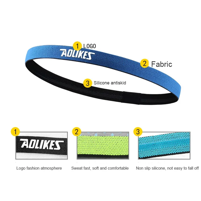 Non-slip Sports Headband for Men Women Running Fitness Yoga Anti-sweat Exercise Head Bands Elastic Compfortale Workout Sweatband