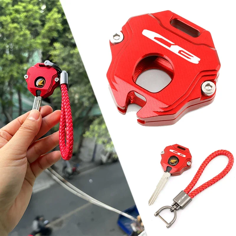 For HONDA CB125R CB650R CB500X CB500F CB1100 CB1000R Motorcycle Key Cover Case Shell Keyring Chain CB 650R 500X 500F 1000R