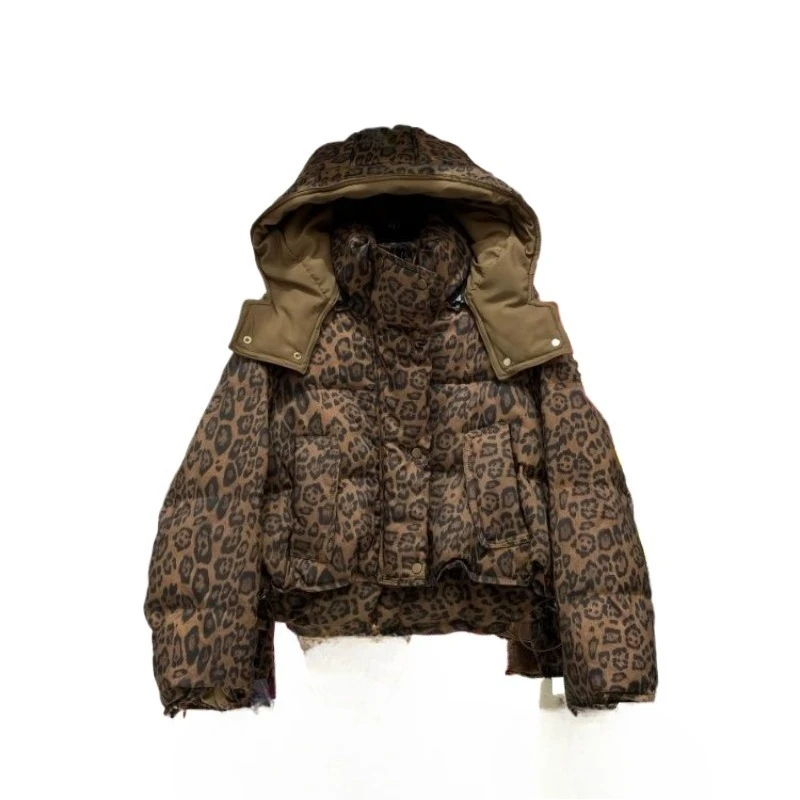 

Leopard Print Warm Cotton-padded Clothes Women's Winter New Fashion Foreign Style Loose Age-reducing Small Cotton-padded Jacket