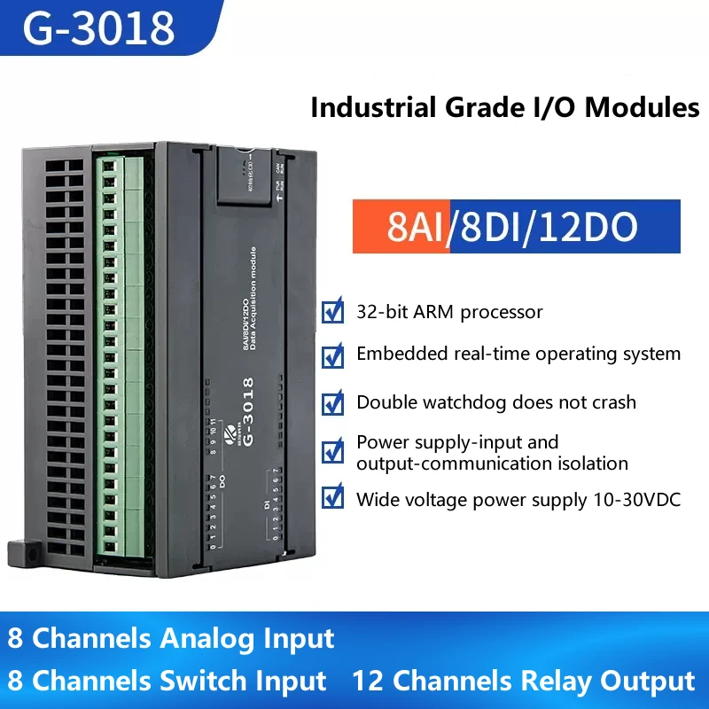 

8-Channls Analog Signal Acquisition Inputs,8 Channels Switch Signal Inputs,12 Relay Output Modules,CAN Modbus TCP Communication