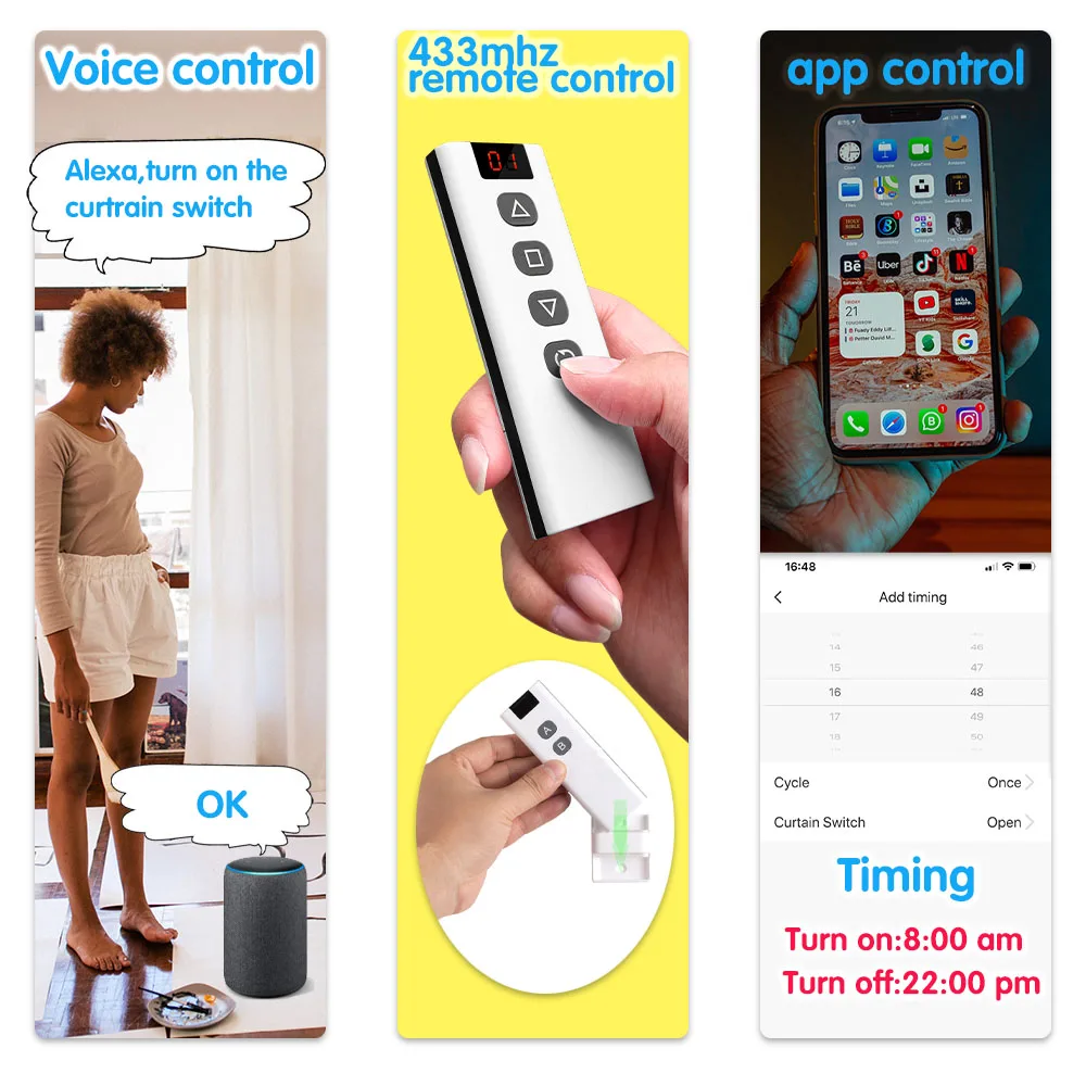 Modulo Interruttore Wifi/RF Per Tende Yueyang – Compatibile Tuya, Alexa, Google, 433 MHz, Per Tapparelle E Garage