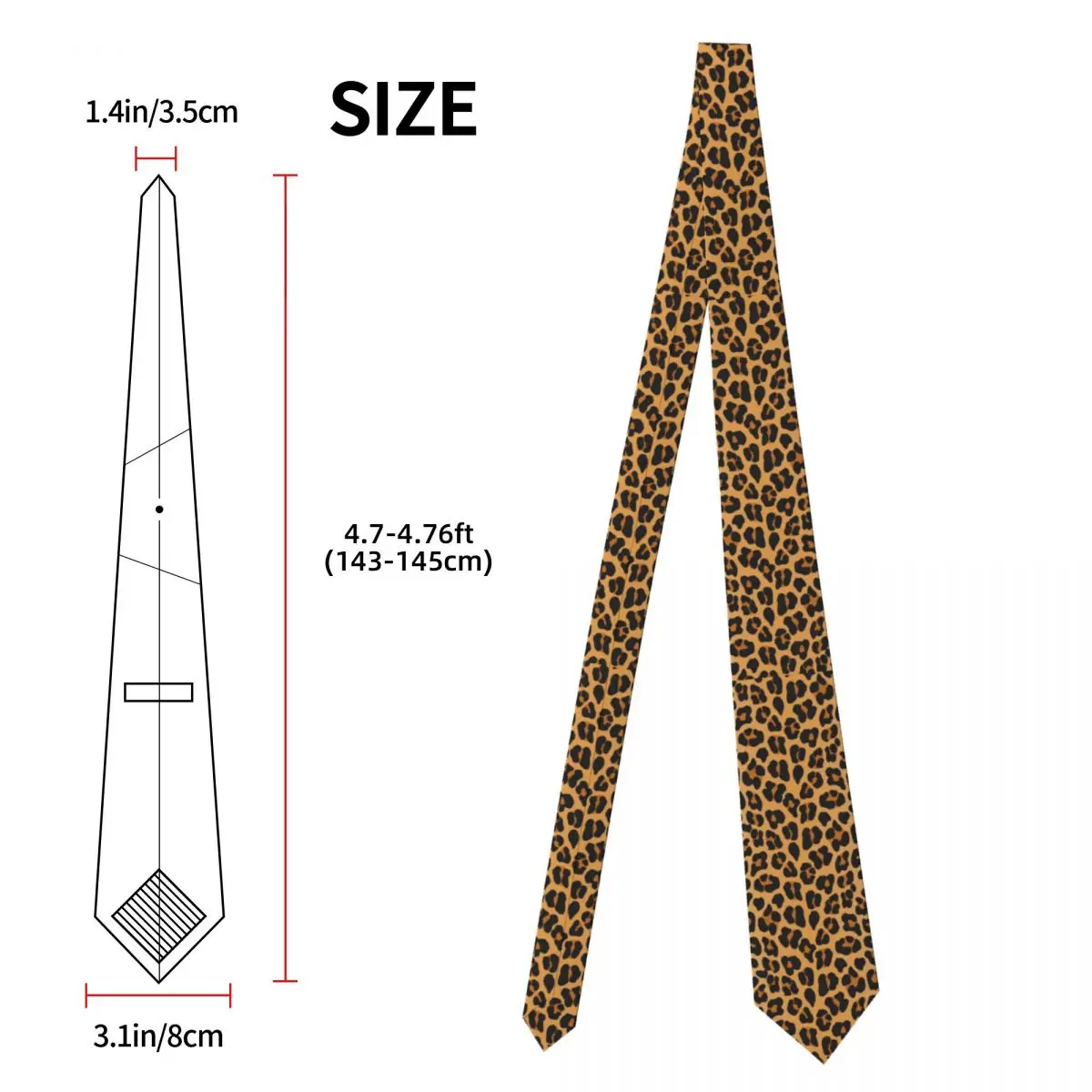 Custom Leopard Print Spotted Tie Men Printed Necktie Tribal Spots Animal Leopard Pattern For Business Mens Silk Tie