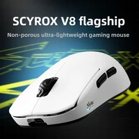 [EN STOCK] SCYROX V8 8K con cable y inalámbrico ultraligero 36g ratón para juegos ergonómico PAW3950 ratones para deportes electrónicos PC Gamer Accy