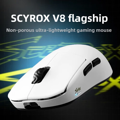 [EN STOCK] SCYROX V8 8K con cable y inalámbrico ultraligero 36g ratón para juegos ergonómico PAW3950 ratones para deportes electrónicos PC Gamer Accy