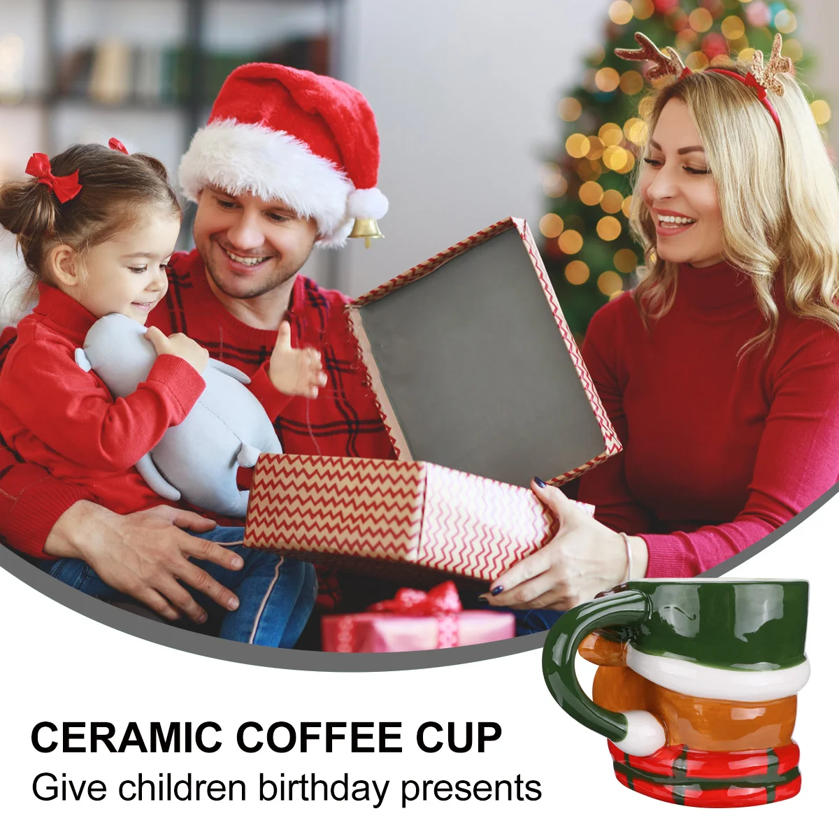 

1Pcs Creative Reindeer Ceramic Milk Mug Christmas Cup Kids Tooth-Brushing Cup Ceramic Milk Mug Christmas Gift
