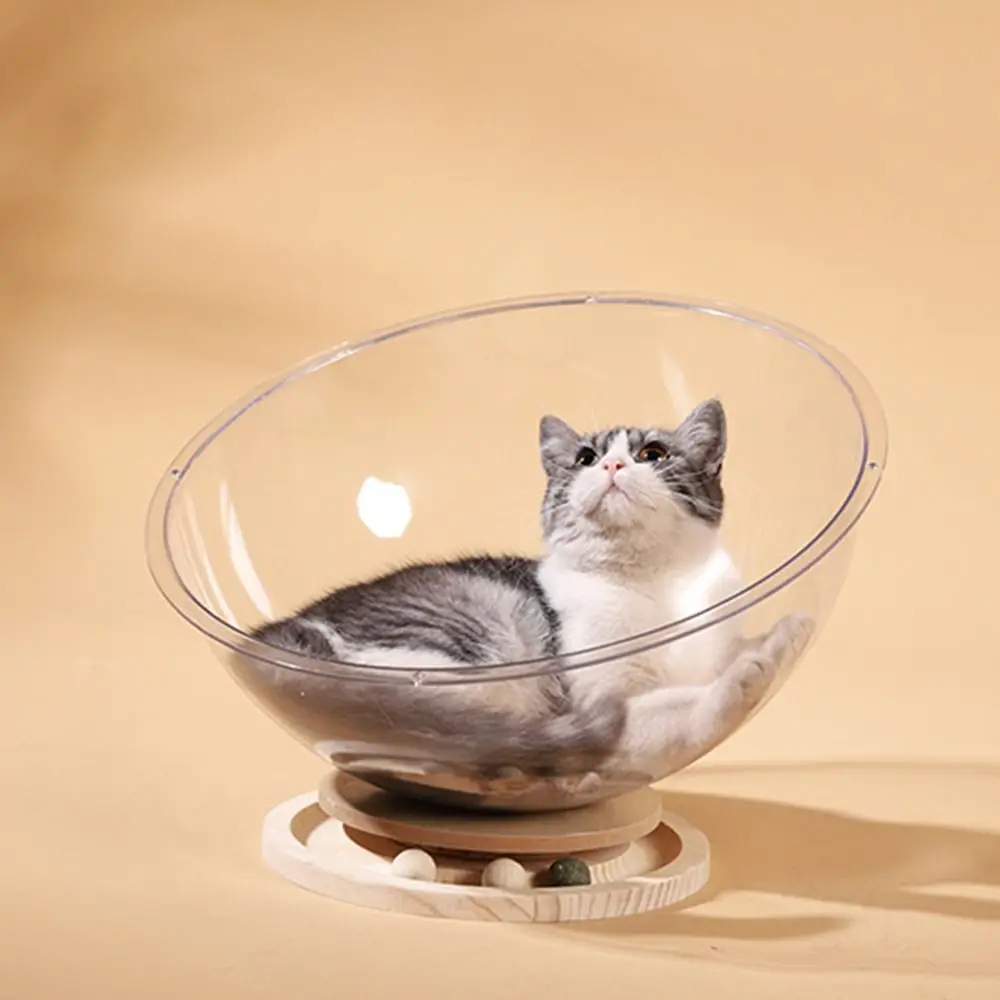 Fashion Transparent Spacecraft Cat's Nest Semi-enclosed Removable Washable Space Capsule Cat Bed Kitten Sleeping Nest