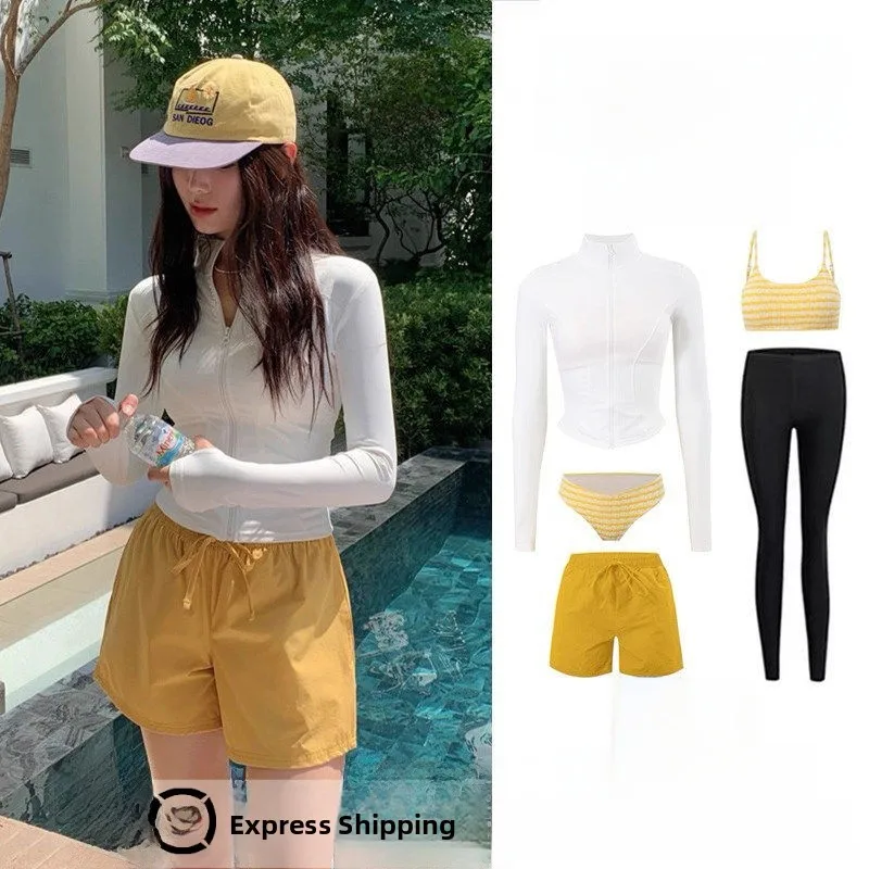 

Women's Diving Suit Long Sve Separate Design Surfing Swimsuit Sun Protection Slimming Aquatic Jellyfi Costume Snorkeling