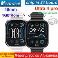 Microwear U4 Pro Smart Watch 10 Ultra 4 Pro 1GB Compass ChatGPT 49mm 3ATM Waterproof Gesture Answer Smartwatch Men Women