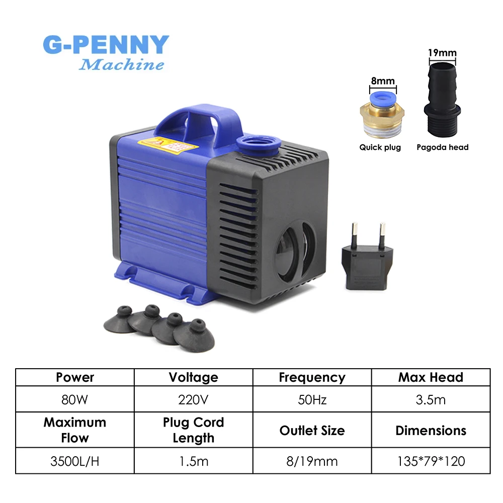 G-Penny 2.2kw ER20 Water Cooled Spindle Kit Water Cooling Spindle & 2.2kw VFD & 80mm Spindle Bracket & 75w Water Pump