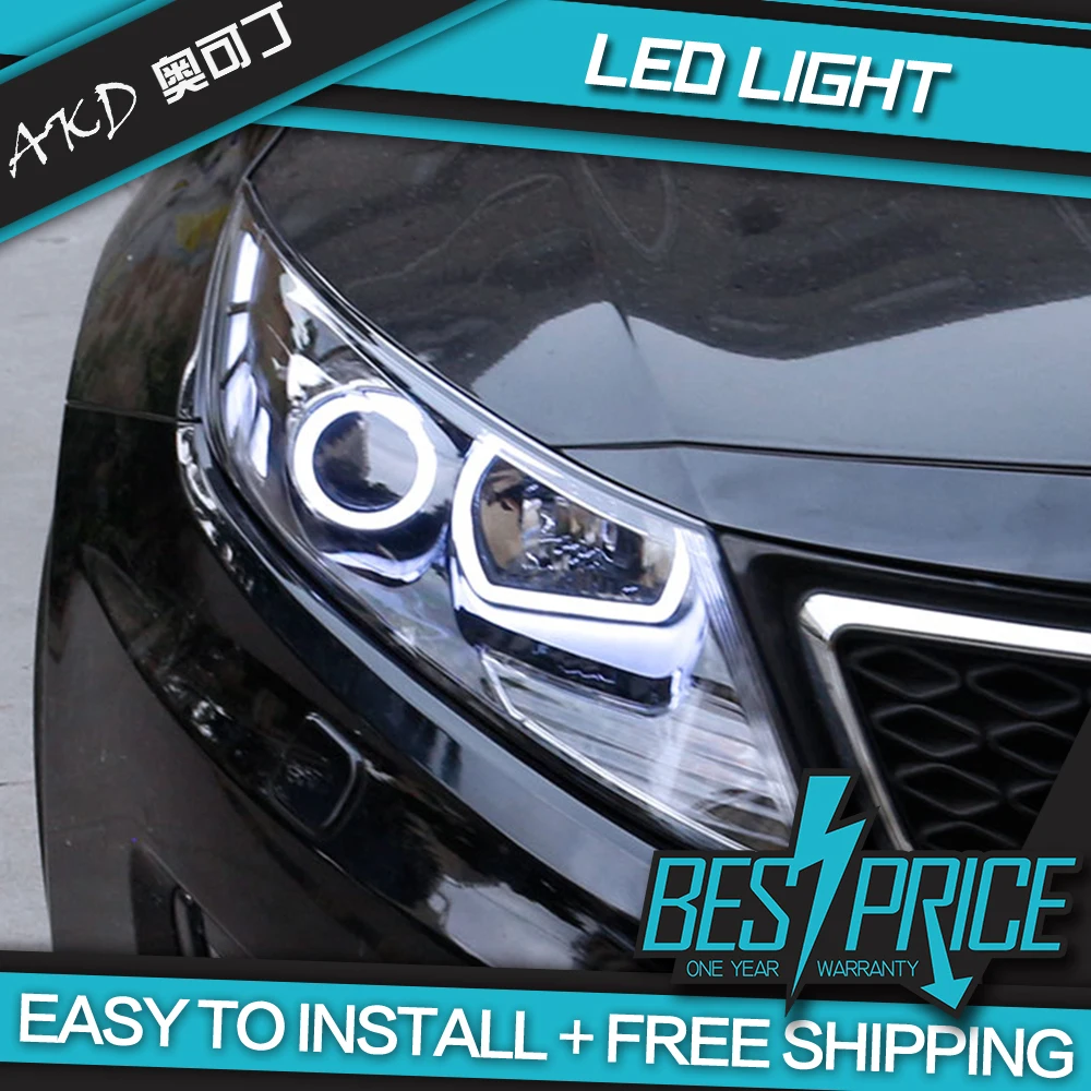 AKD Car Styling Head Lamp for Kia K5 Headlights 2011-2014 Optima LED Headlight Angel Eye LED DRL Hid Bi Xenon Auto Accessories