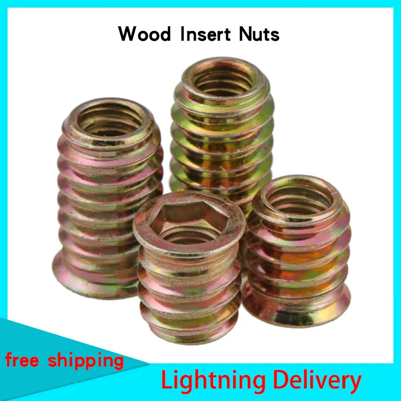 

Wood Insert Nuts head Hexagon Socket Embedded Nut Iron Inner And Outer Teeth Furniture Nuts Trapezoid Connecting Piece M6M8M10