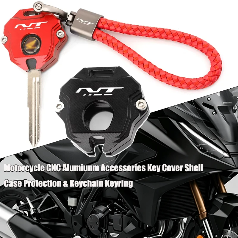 Moto Accessories For HONDA NT1100 NT 1100 DTC NT650V NT700V  CNC Alumiunm Key Cover Shell Case Protection & Keychain Keyring