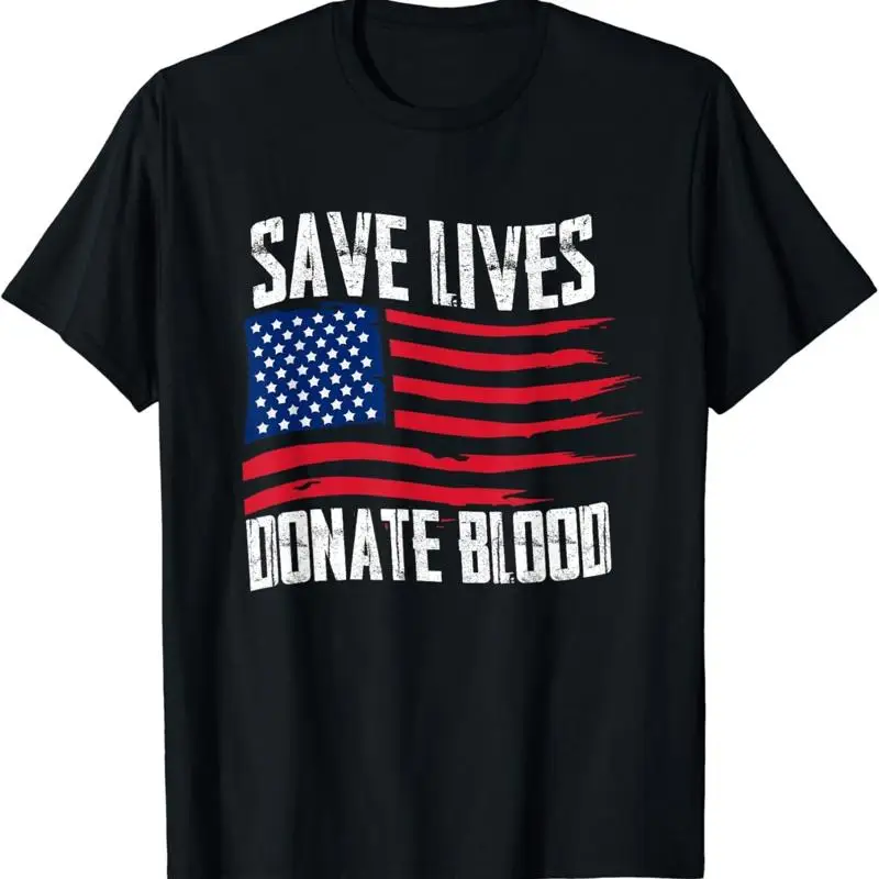 Save Lives Donate Blood _ US Flag Donor Type Bank T Shirt