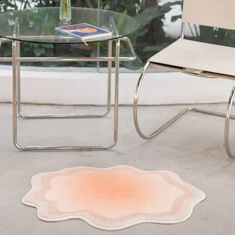 Cute Rug Gradient Fashion IG Living Room Decorative Carpet Irregular Girl Bedroom Cloakroom Fluffy Soft Anti-slip Door Floor Mat