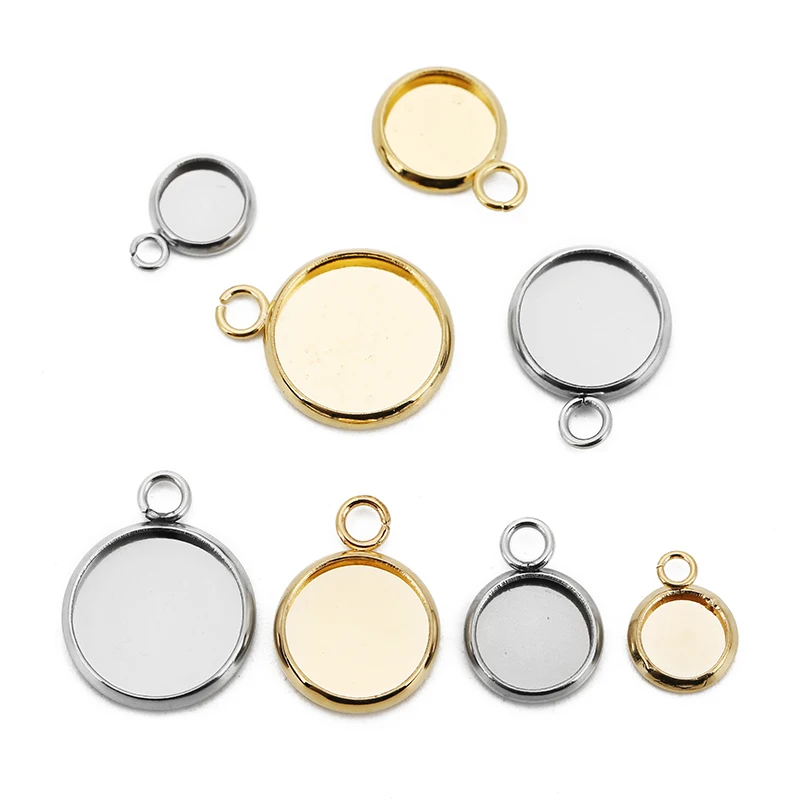 20pcs PVD Stainless Steel Necklace Pendants Settings Base