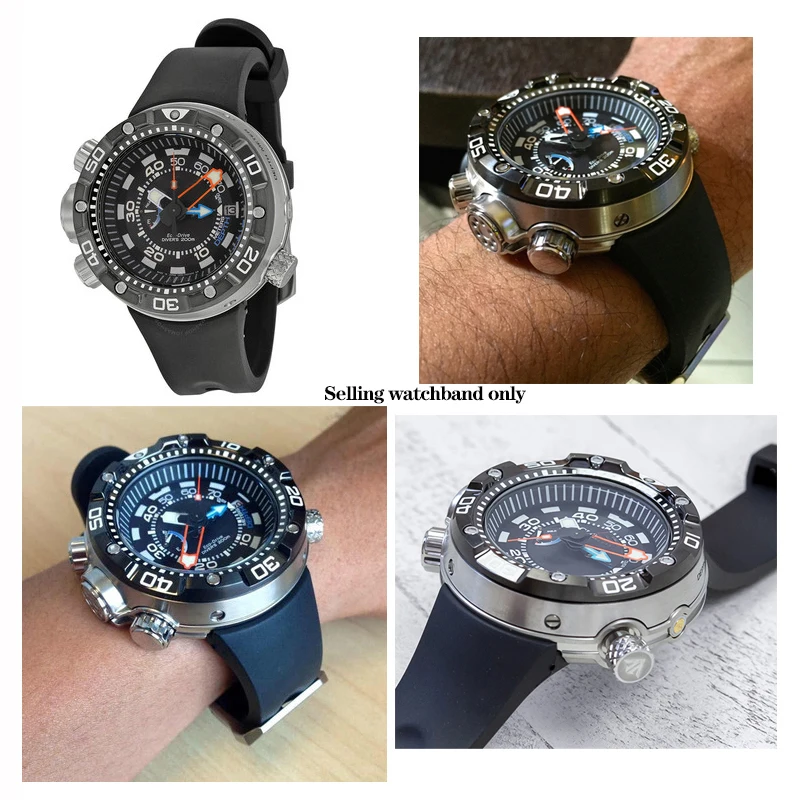 Imagem -05 - Pulseira de Borracha Masculina Cinto de Relógio Rubber Strap Water Ghost Grande Huge Monster Fit For Citizen Bn202901e Bn2023-03e Bn2024-05e