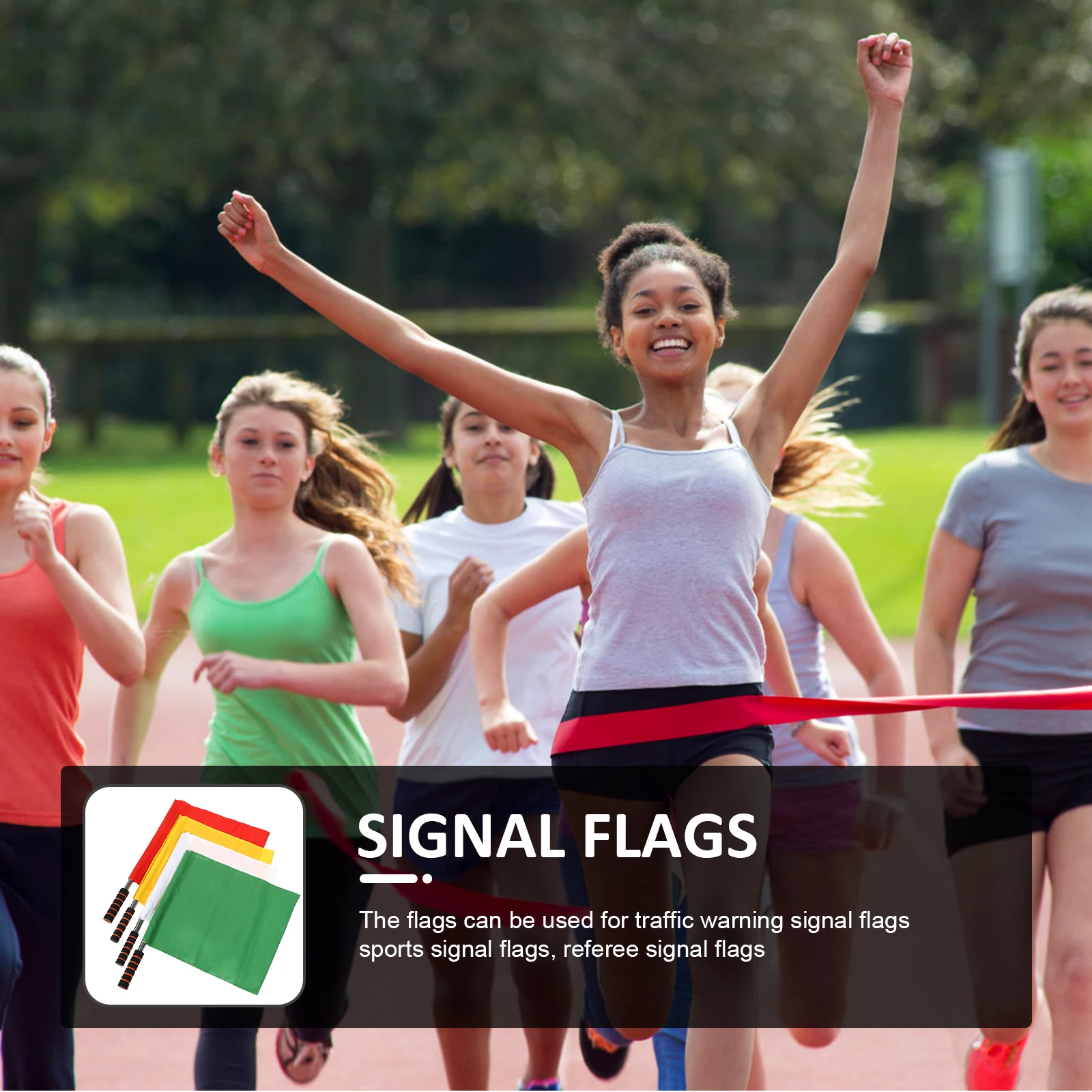 

4pcs Flags Signal Colored Race Conducting Referee Handheld Sports Equipment Perfect for Soccer Rugby Field Hockey