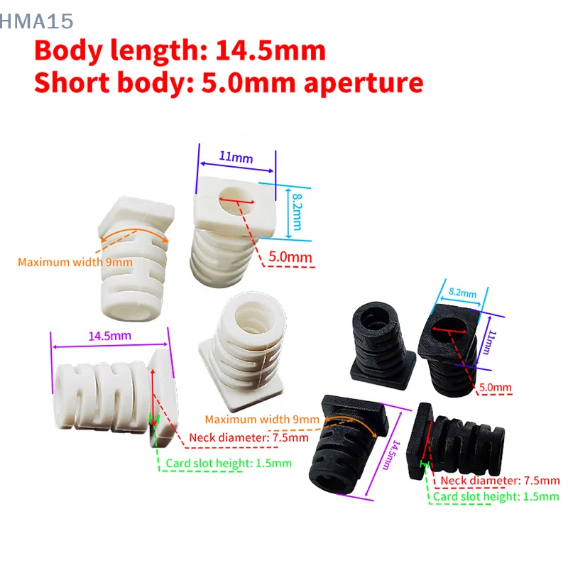 [EL]10pcs 5.0mm Rubber Cable Gland Connector Strain Relief Cord Boot For Power Tool Charger