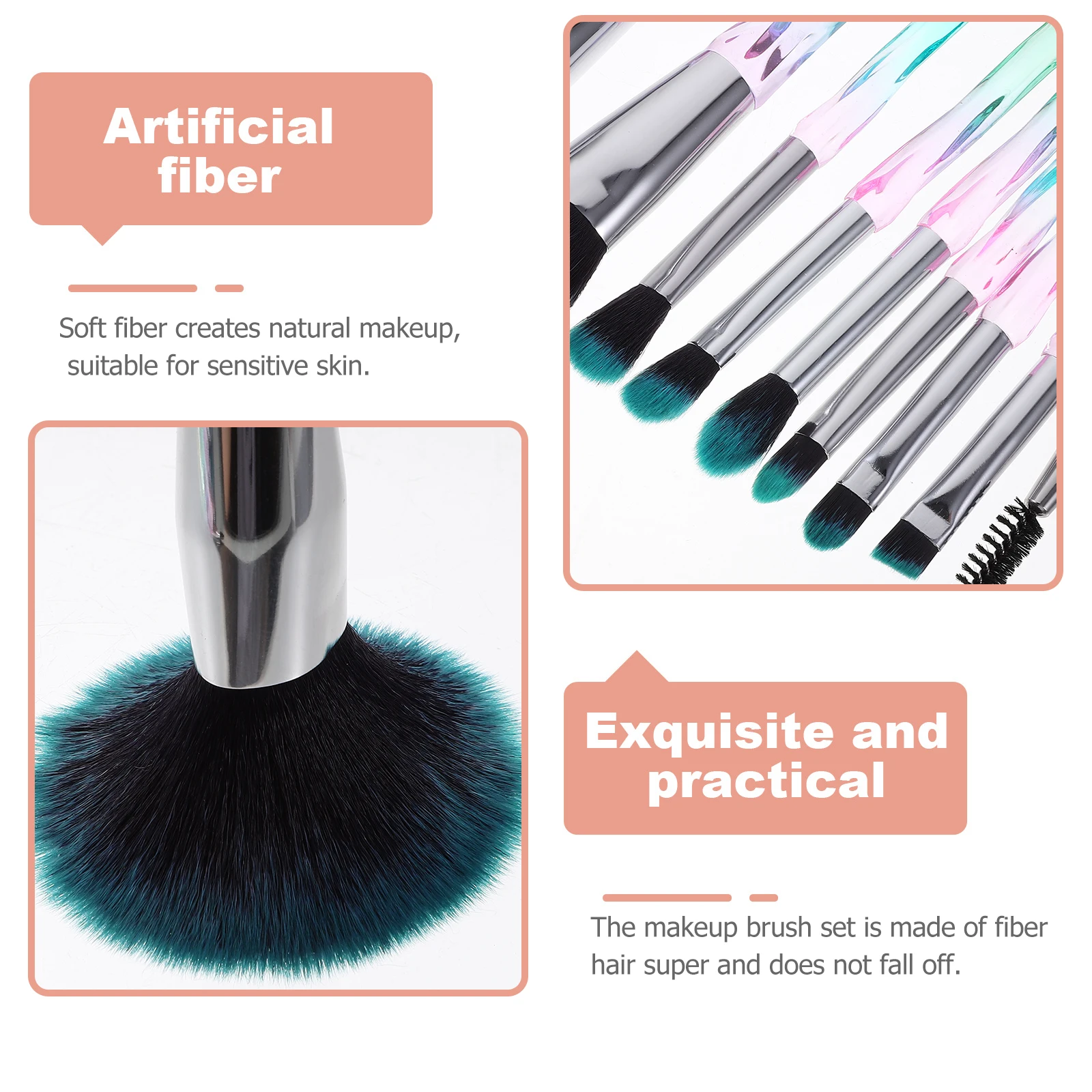 Ensemble de pinceaux cosmétiques en Fiber douce et Dense, outils de maquillage professionnels, fond de teint Durable, Blush, ombre à paupières, Kit de beauté, 10 pièces