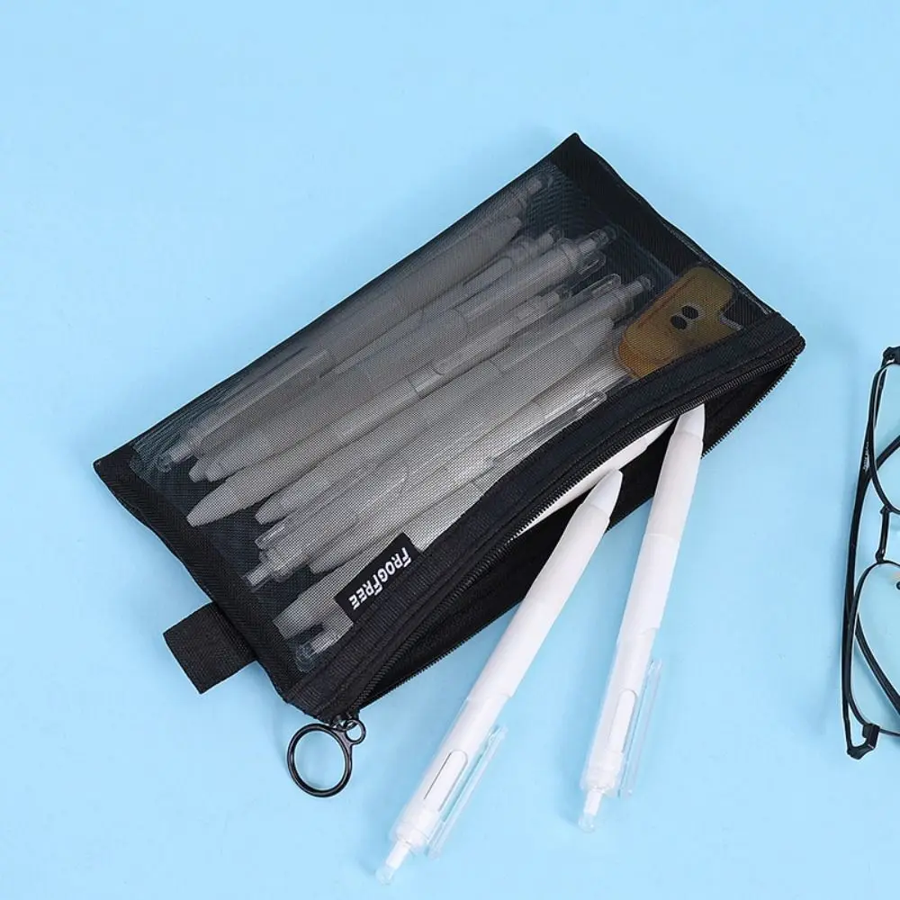 Ins Net Pen Bag High Appearance Level Large Capacity Pencil Bag Korean Version Multifunction Stationery Storage Bag