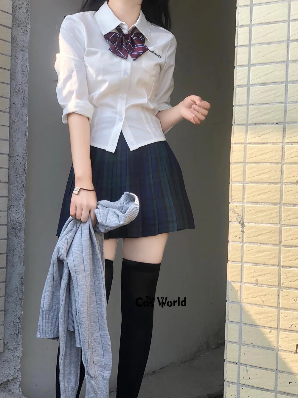 Japanese Spicy Girl Sexy Collect Waist Short Sleeve Thin Summer Shirt JK High School Uniform Class Students Cloth