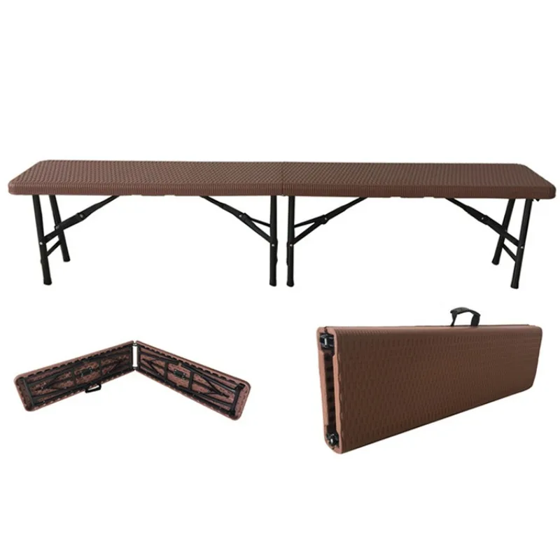 

Outdoor folding bench, woven rattan outdoor stall portable stool, hollow foldable stool