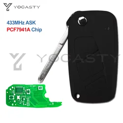 YOCASTY Flip Remote Key 433MHz PCF7941A For Fiat Panda 2003 2004 2005 2006 2007 2008 2009 2010 2011 2012 Replace Genuine Key