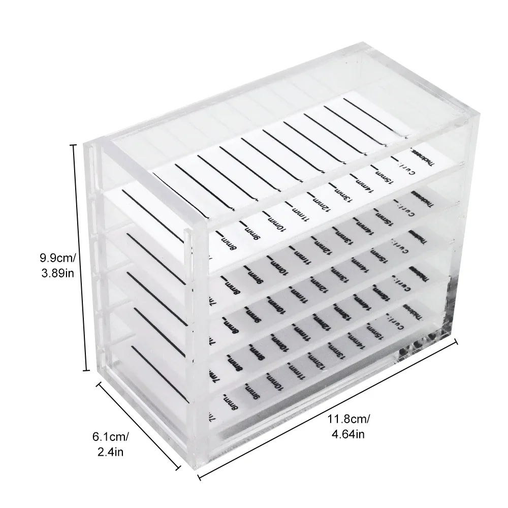 Multifunctional False Eyelashes Storage Box Organizer with 5 Layers Acrylic Pallet Lash Holder