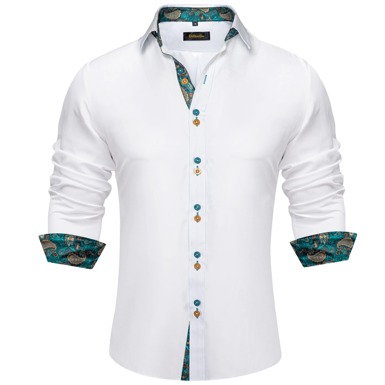 Designer Men\'s Shirts with Contrasting Colors Collar and cuff 2023 New Casual Social Cotton Dress Shirt Blouse Long Sleeve Tops