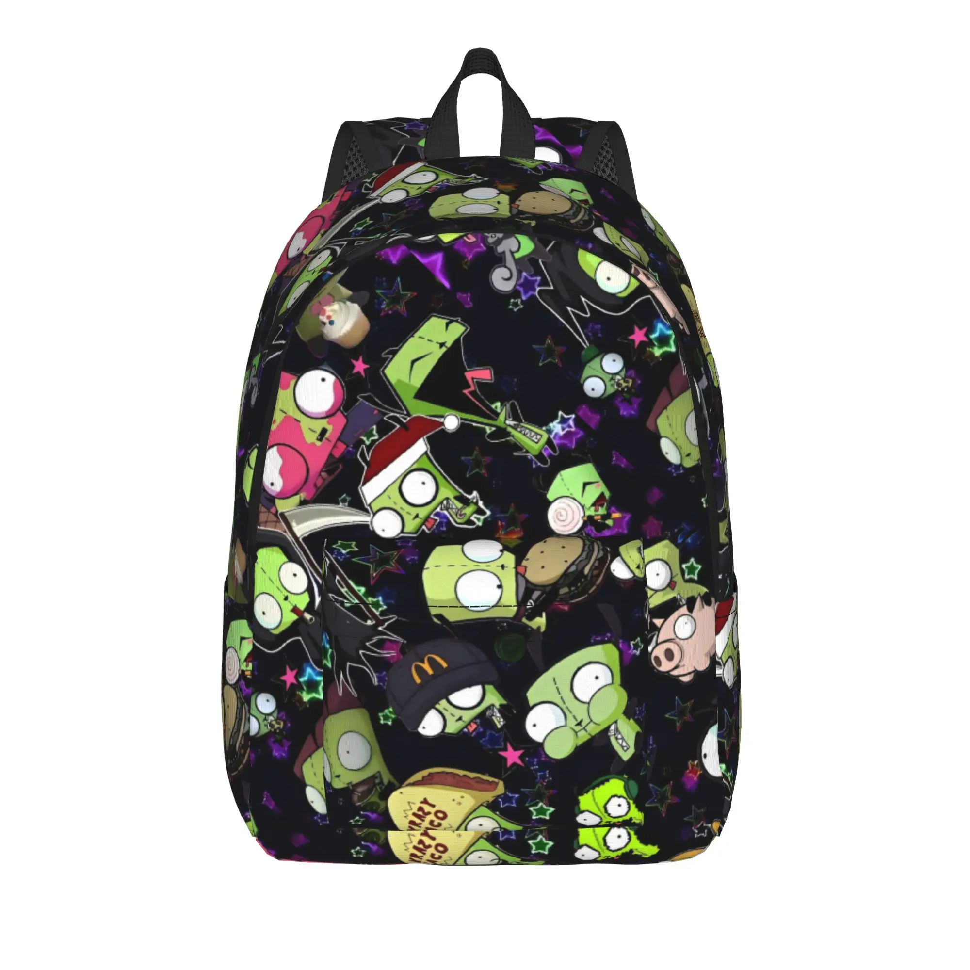 Invaders Zims Gir Loves Backpack  Outdoor Style Backpacks Student Unisex High Quality Lightweight School Bags Kawaii Rucksack